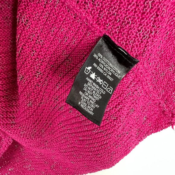 NWT NIC+ZOE Crossstitch Sweater Pink Lace Up Size Medium M NEW - Picture 10 of 13